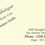 With L'Esthetique Monique grew into a hole new Day Spa level and this was her Business Card